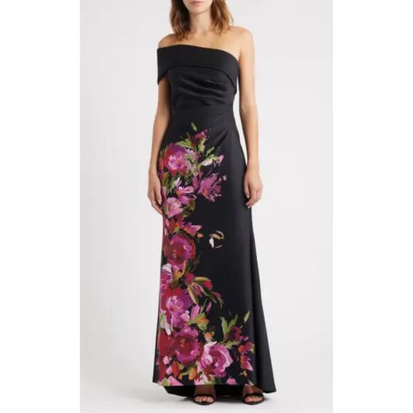 Eliza J Dresses & Skirts - Eliza J Placed Floral One-Shoulder Gown - Size 14 - New